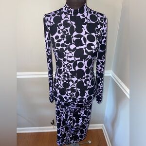 NWT Rachel Parcell Sexy Black‎ Purple Fitted Dress Sz 4
